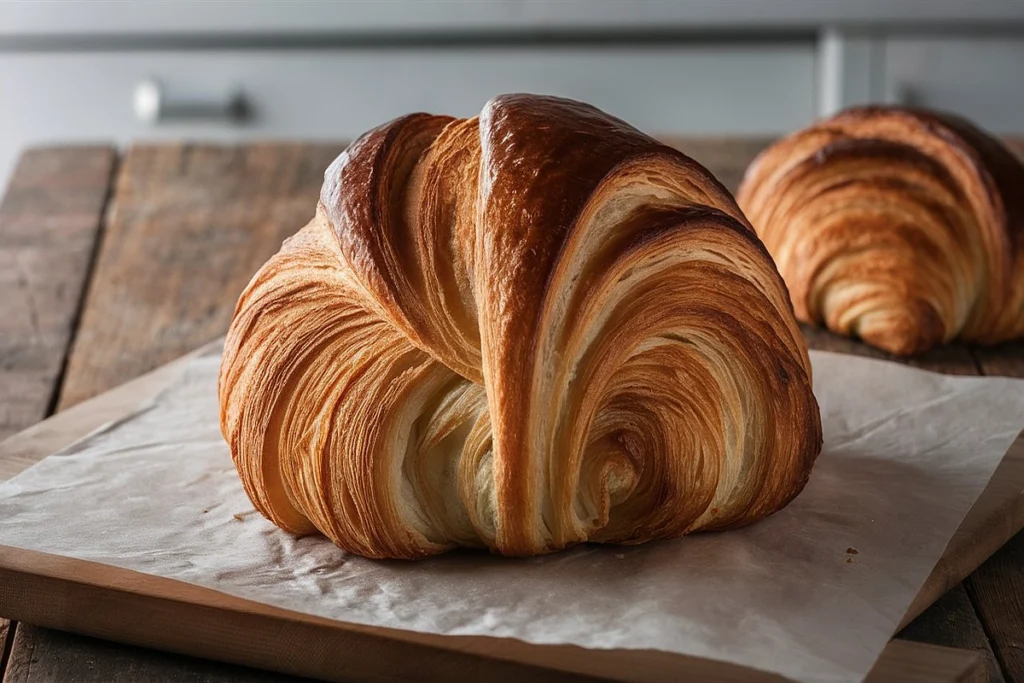 Freshly baked Gipfeli on a cooling rack