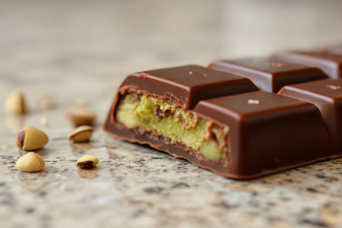 Pistachio filled chocolate bar 