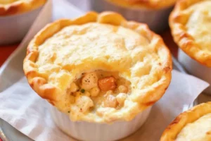 Golden brown Chicken Pot Pie with a flaky crust and creamy filling, inspired by Red Lobster’s unique twist on a classic dish.