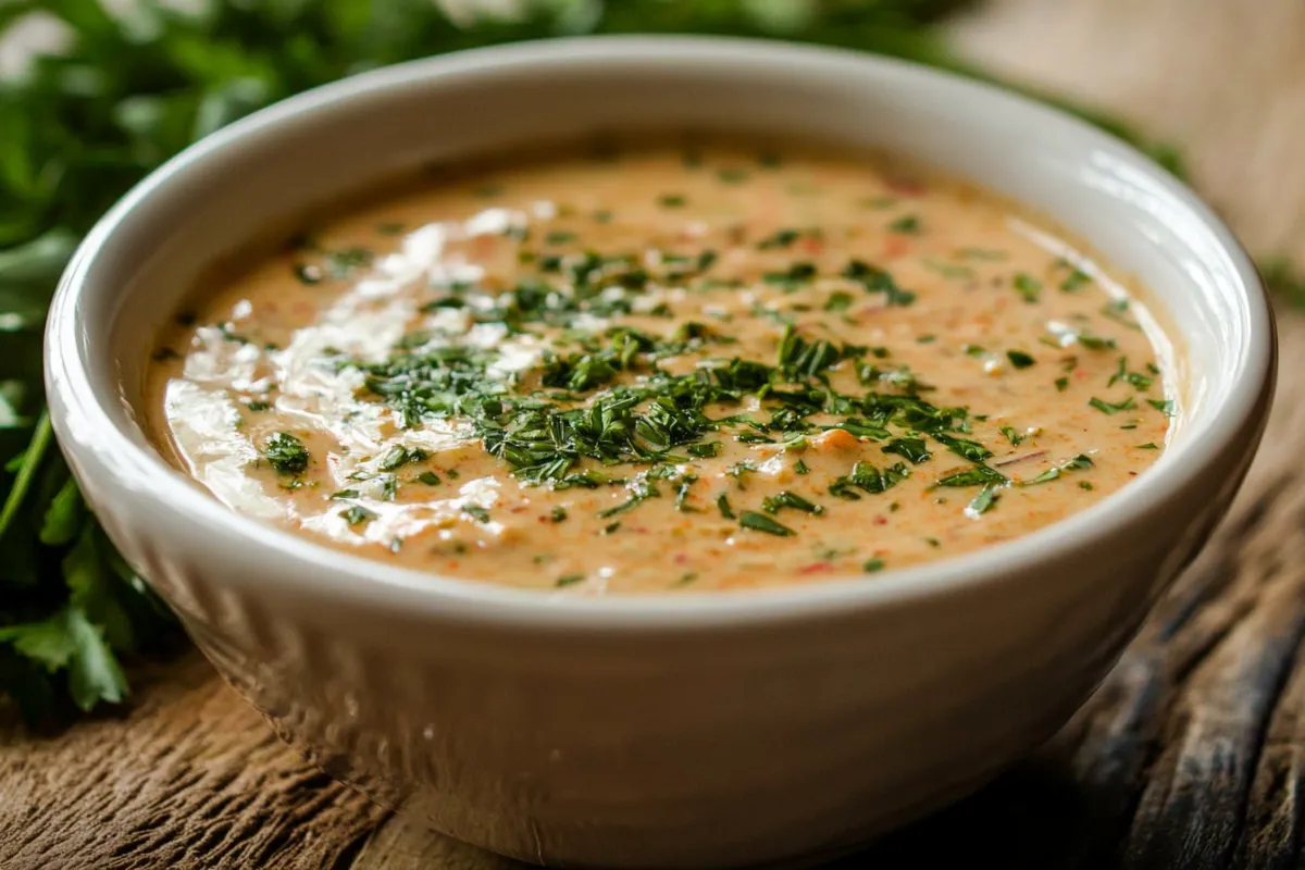 A bowl of cowboy butter with herbs and spices, ready to be used as a dip or topping.