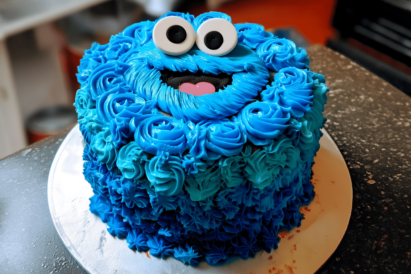 Bluey-colored icing on a cake