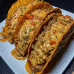 Cheesy Rotel Beef Tacos