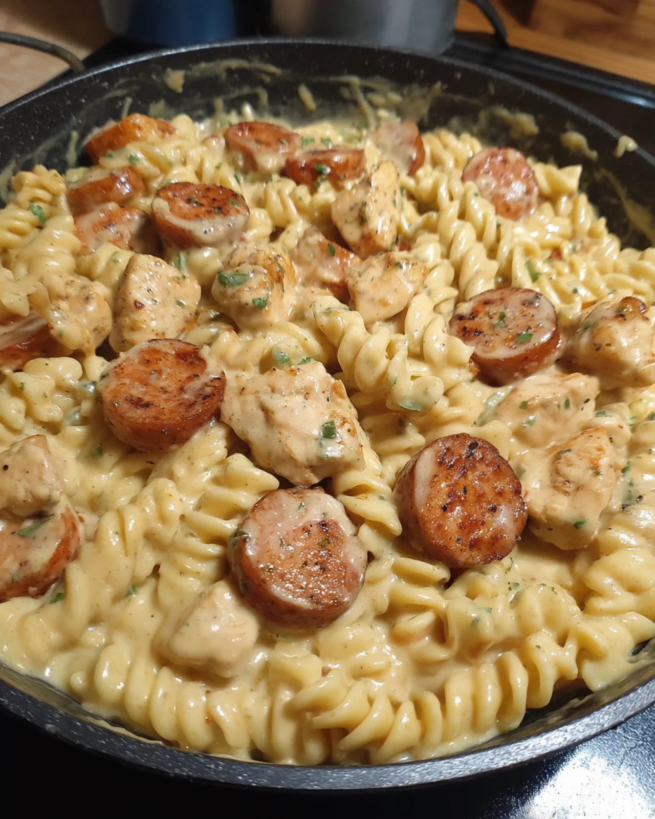 Creamy Pepper Jack Chicken & Sausage Pasta