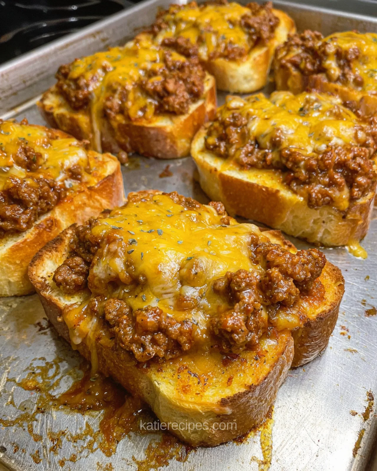 Cheesy Sloppy Joe Garlic Toast