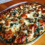 Low Carb Creamy Chicken, Spinach & Mushroom Bake