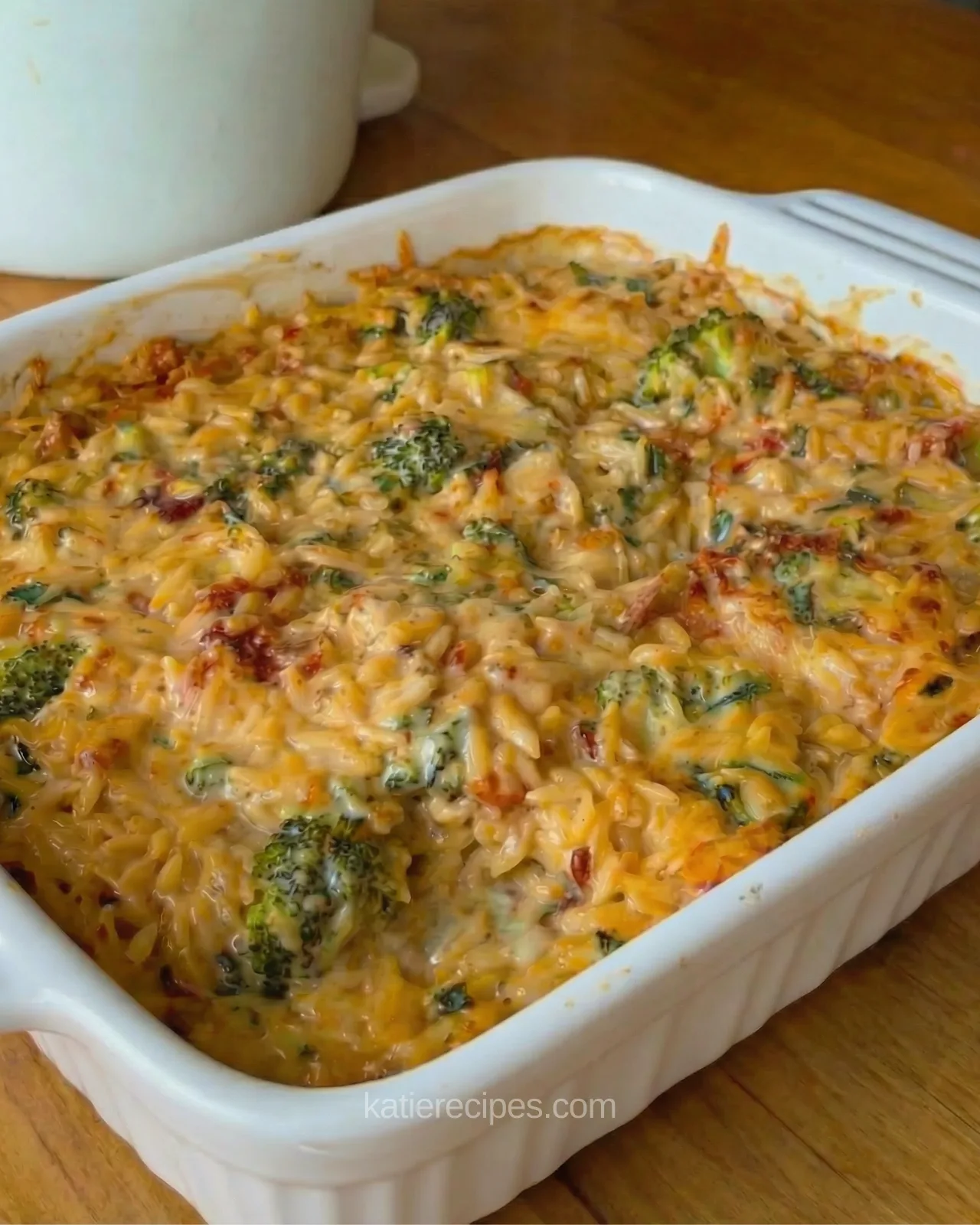 creamy Marry Me orzo bake with broccoli