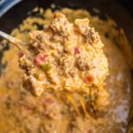 Crockpot Loaded Queso Beef & Rice