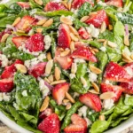Strawberry Romaine Feta Salad (With the Best Homemade Dressing)