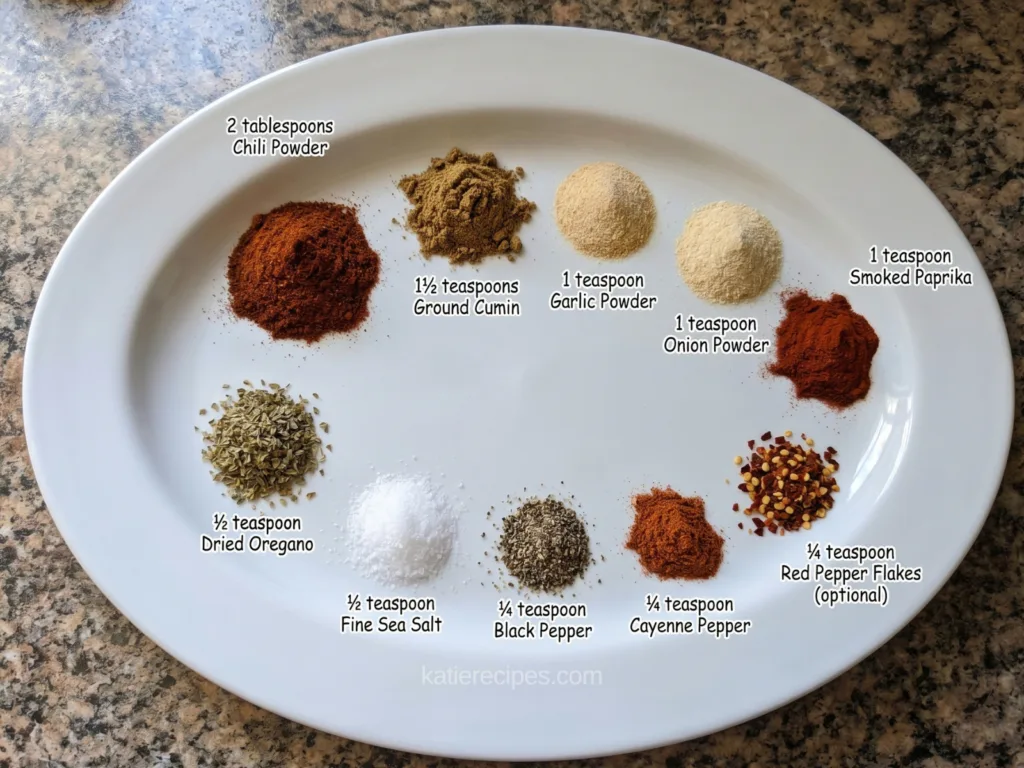 Individual spices for homemade taco seasoning