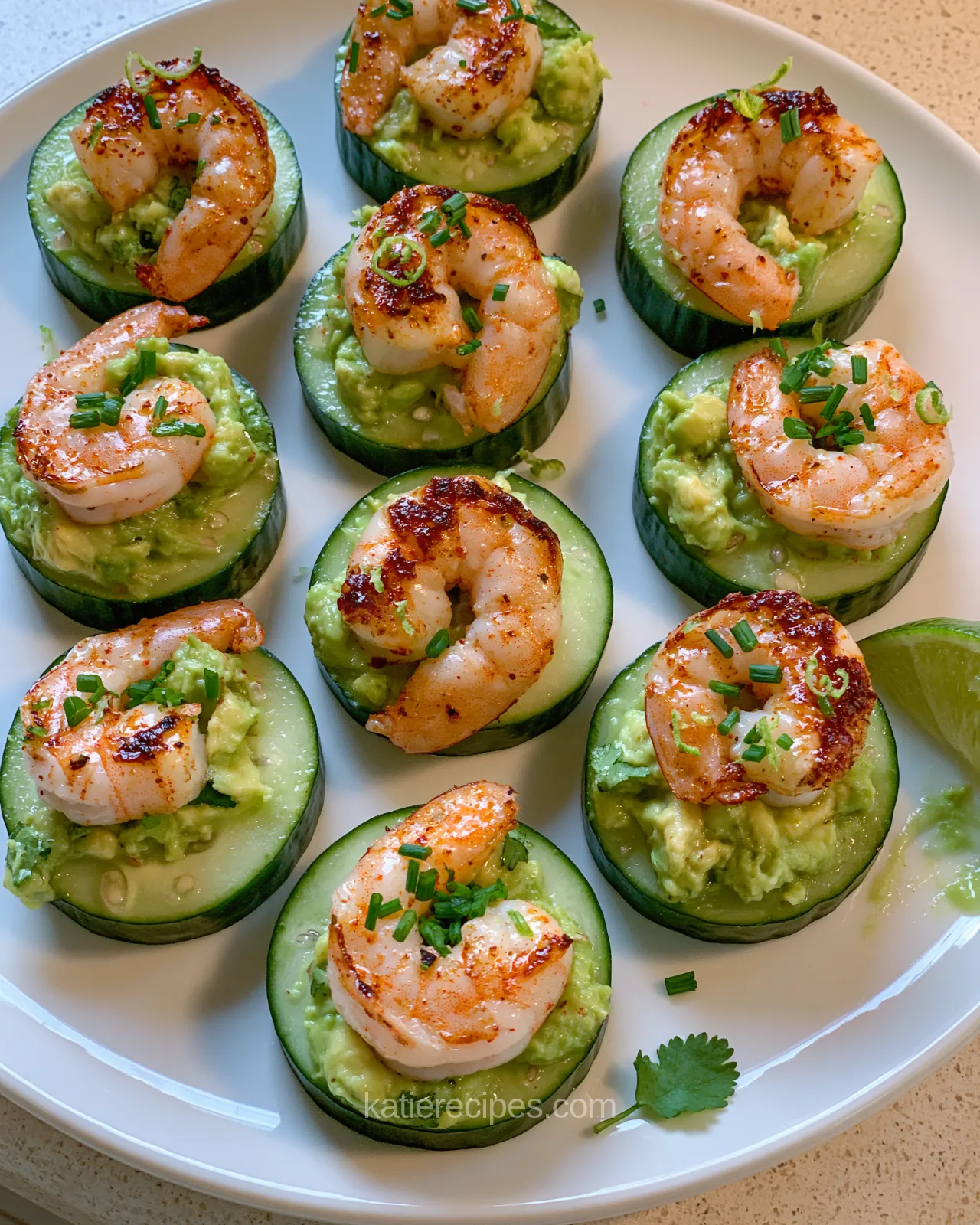 Shrimp and Avocado Cucumber Bites